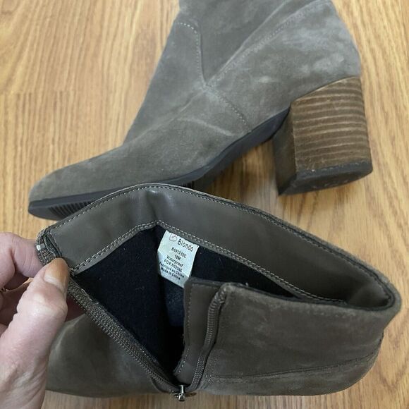 BLONDO brown taupe suede leather waterproof ankle heeled boots size 10 - Picture 4 of 9